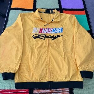 Vintage RARE Yellow Official NASCAR Racing Wind Breaker size Large